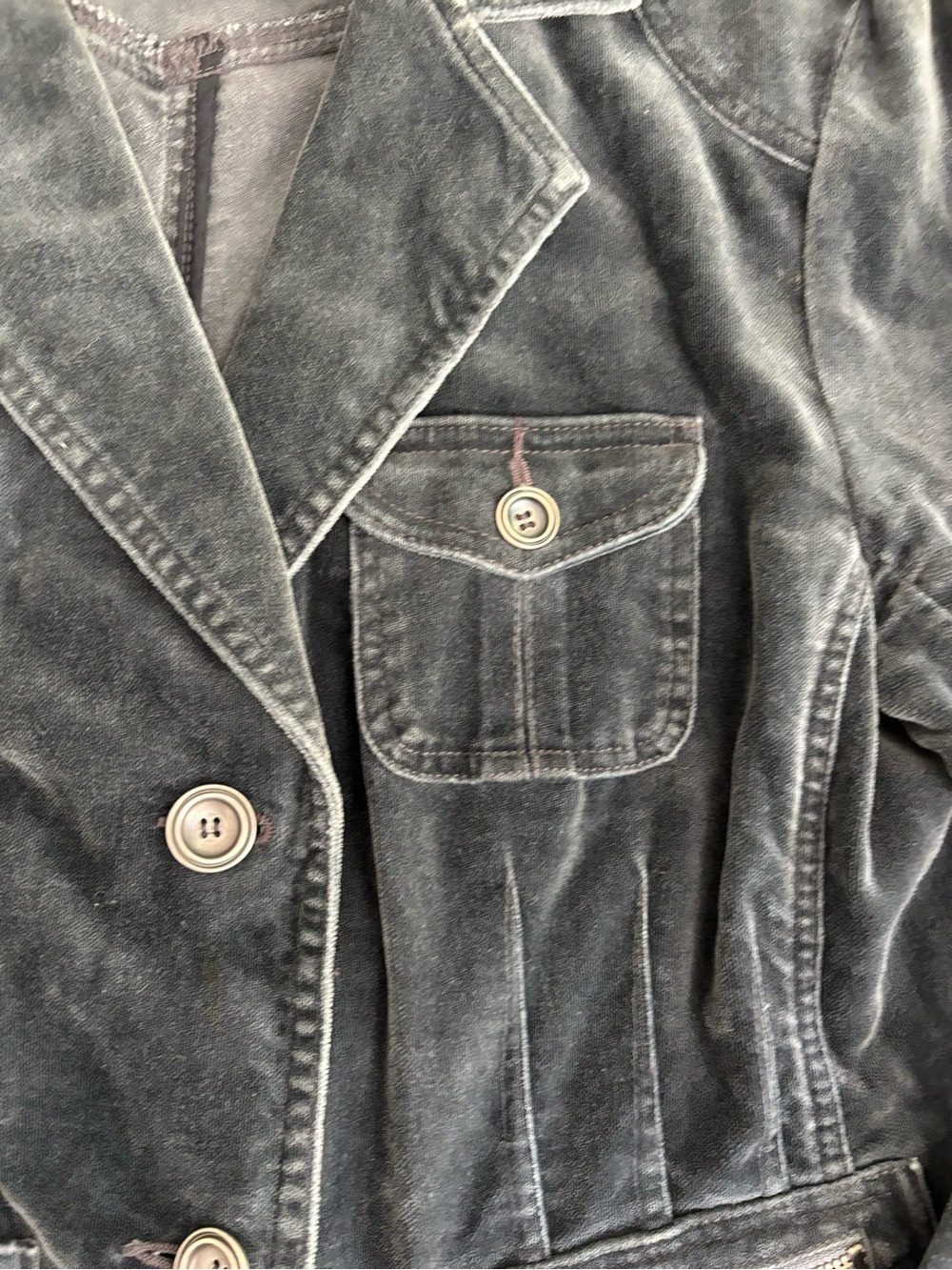 INC International Concepts Deep Gray-Blue Velvet Blazer Jacket - Picture 2 of 8
